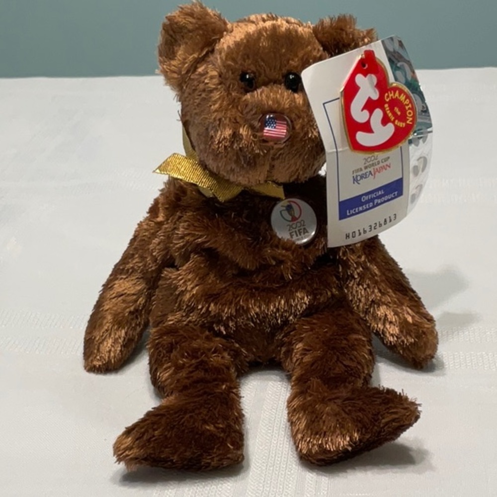Ty Champion Brown Plush Stuffed Animal Bear